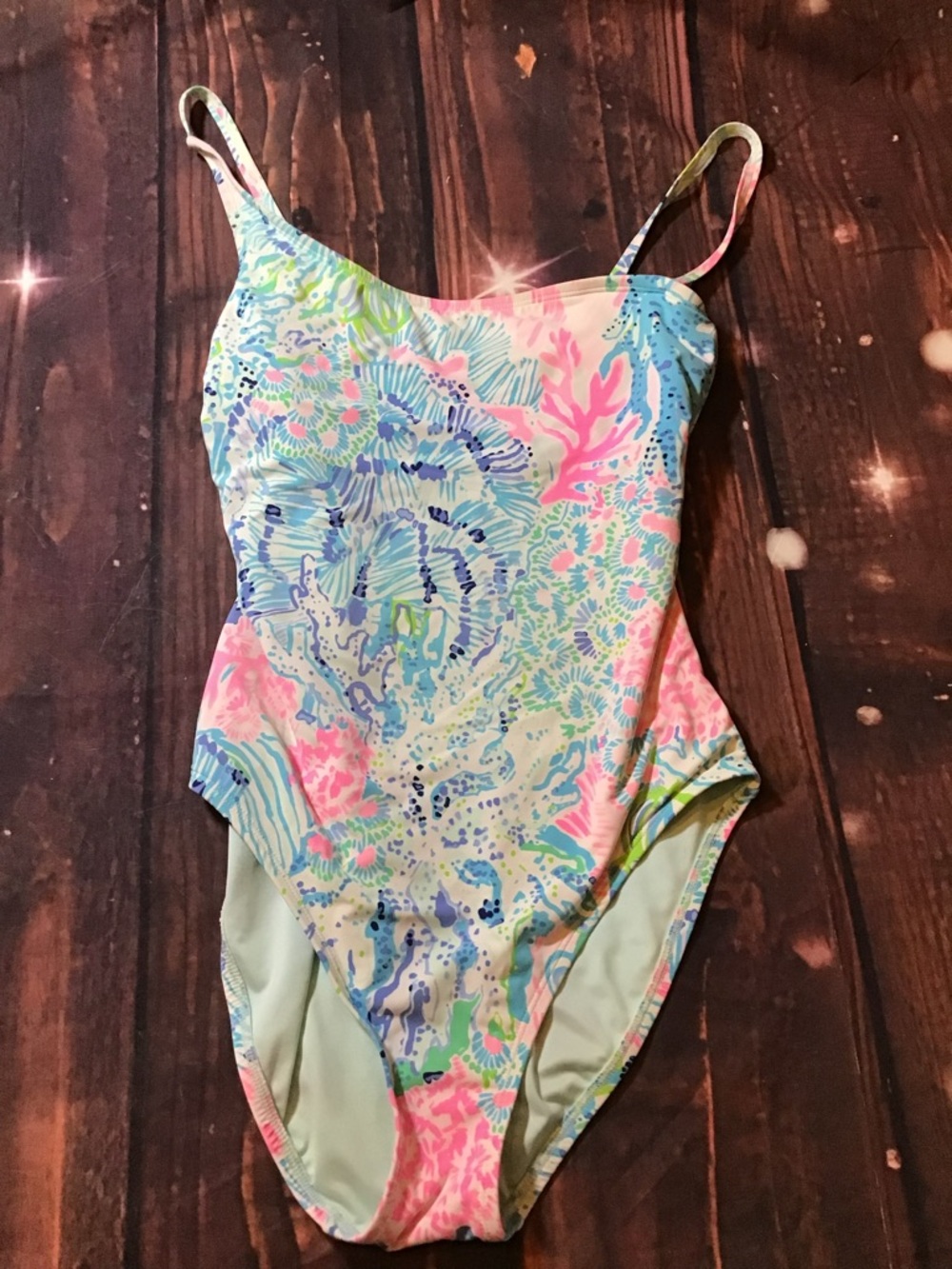 Lilly Pulitzer larue woman one piece bathing suit colorful print size 2